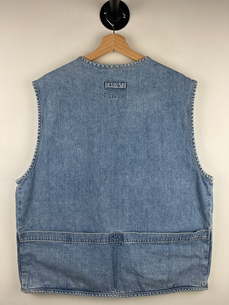 Vintage 90s Guess Light Wash Blue Denim Vest
