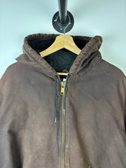 Vintage Carhartt Active Dark Brown Hooded Jacket J130 DKB