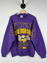 Vintage 90s NFL Cliff Engle Minnesota Vikings Champs Purple Crewneck