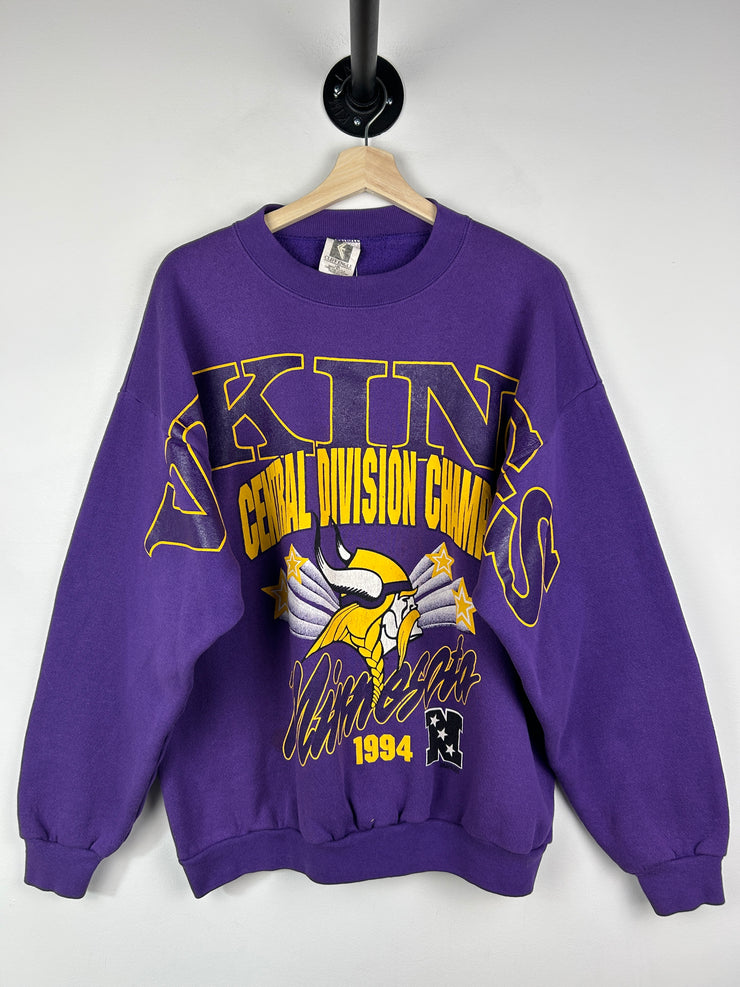 Vintage 90s NFL Cliff Engle Minnesota Vikings Champs Purple Crewneck