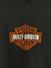 Vintage Harley Davidson Embroidered Black Hoodie