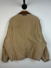 Vintage 90s Nautica Fleece Lined Beige Bomber Jacket