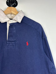 Vintage 90's Polo Ralph Lauren Navy Polo Rugby Long Sleeve