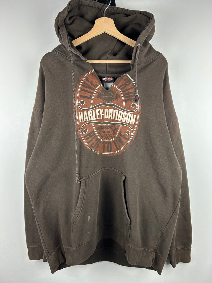 Vintage Harley Davidson Getttsburg Brown Hoodie