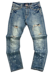 Ed Hardy Skull Cross Distressed Light Wash Blue Jeans