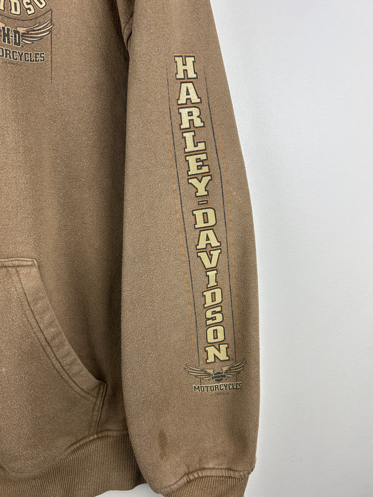 Vintage Harley Davidson Waterloo Olive Green Zip Up Sweater