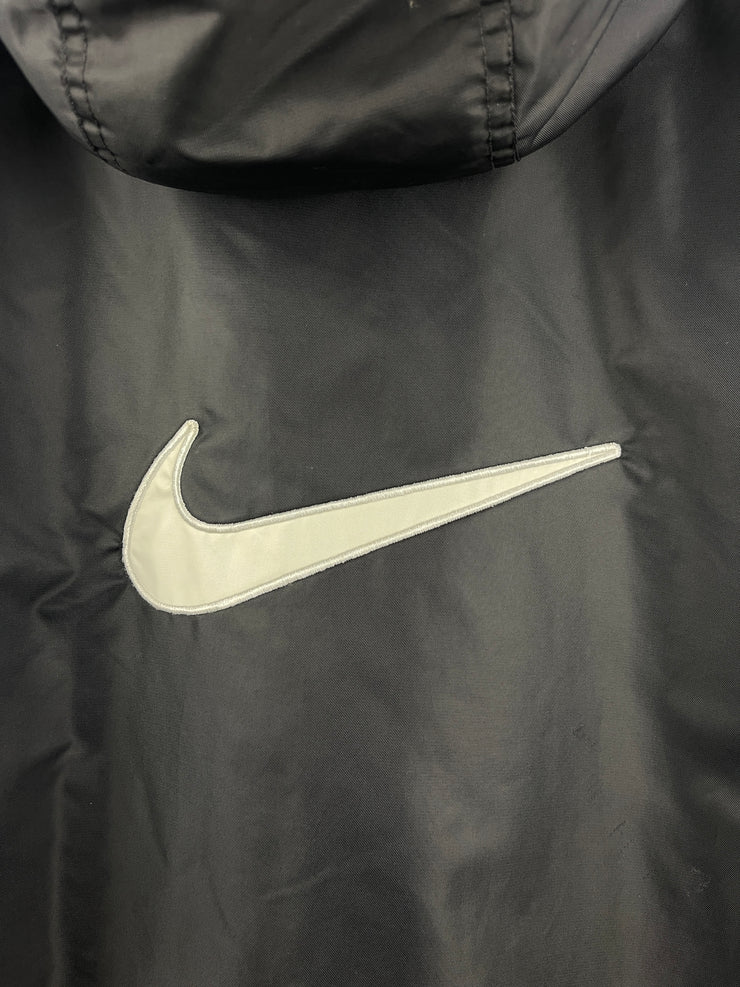 Vintage Nike Swoosh Fleece Lined Black Hooded Jacket