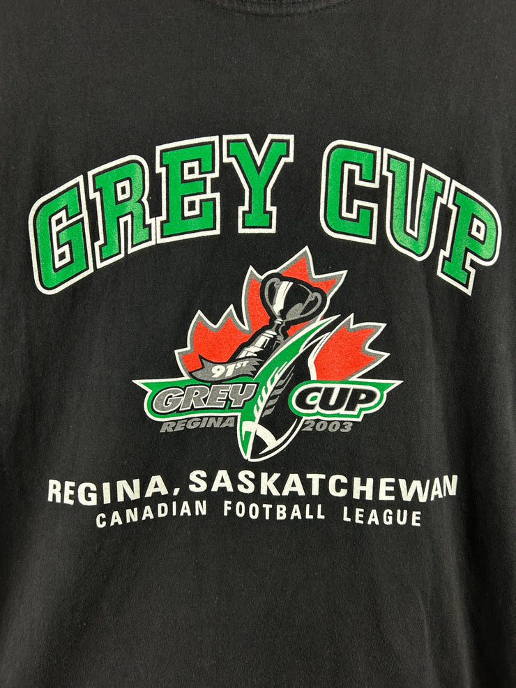 Vintage 2003 Grey Cup Regina Football Black Tee