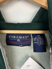 Vintage 90s Coleman Outdoors Thermal Lined Green Zip Up Hoodie
