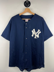 Vintage 90s MLB New York Yankees Jeter Navy Mesh Baseball Jersey