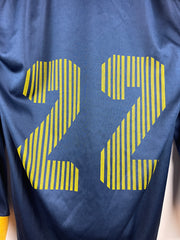 Vintage 90s West Genesse Wildcats Navy & Yellow Long Sleeve Soccer Jersey