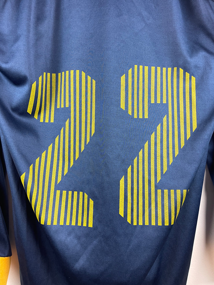 Vintage 90s West Genesse Wildcats Navy & Yellow Long Sleeve Soccer Jersey