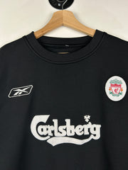 Vintage Reebok Liverpool Carlsberg Embroidered Black Crewneck