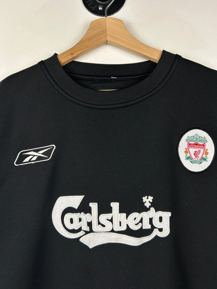 Vintage Reebok Liverpool Carlsberg Embroidered Black Crewneck
