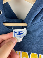 Vintage 80s West Virginia Arc Logo Spellout Navy Hoodie