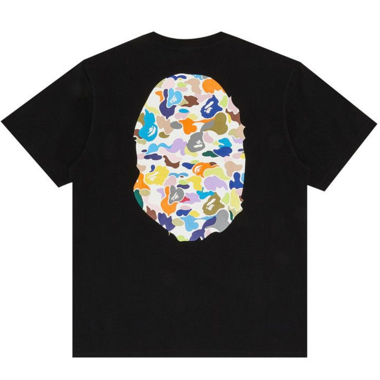 Bape Multi Camo Big Ape Head Black Tee