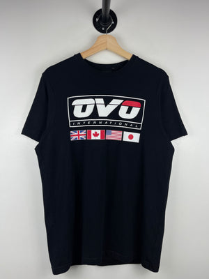 OVO International Flags Black Tee