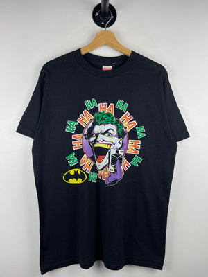 Vintage 80s DC Comics Batman Joker Ha Ha Ha 50/50 Black Tee