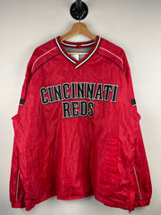 Vintage MLB Cincinnati Reds Embroidered Red Pullover Windbreaker