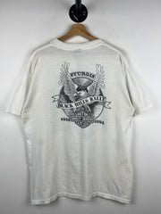 Vintage 90s Harley Davidson Sturgis Black Hills Rally 3D Emblem White Tee