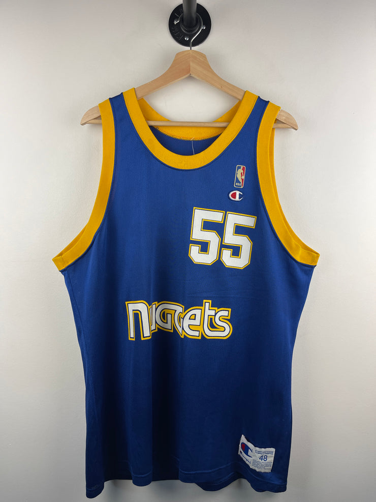 Vintage 90s NBA Champion Denver Nuggets Mutombo Blue Basketball Jersey