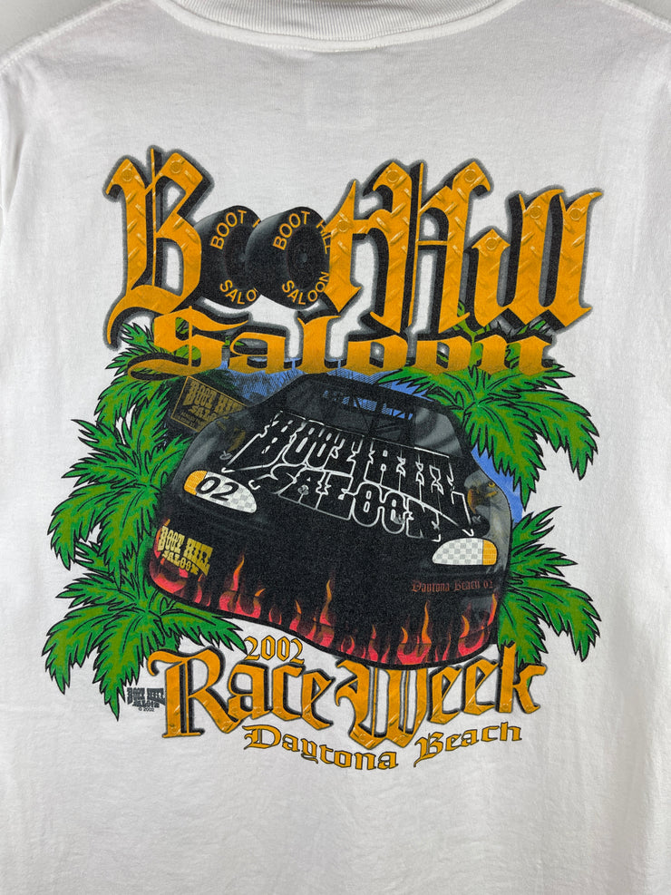 Vintage Boot Hill Saloon Race Week White Pocket Tee