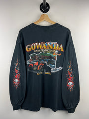 Vintage 2005 Harley Davidson Skull Barbwire New York Black Long Sleeve