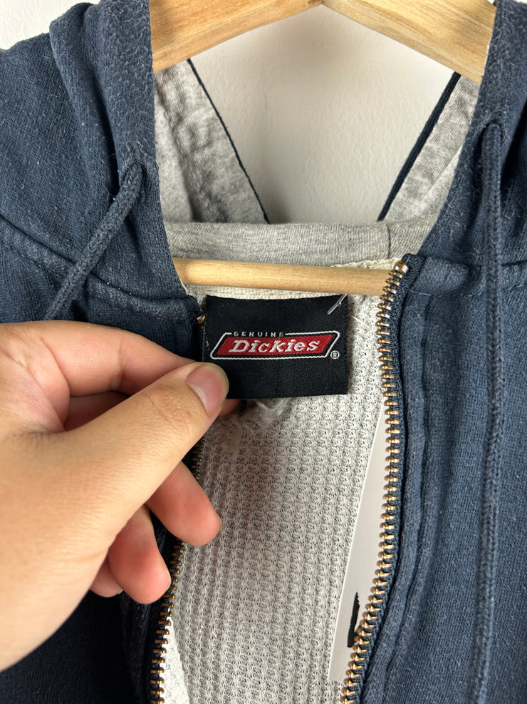 Vintage Dickies Navy Thermal Zip Up Hoodie