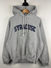 Vintage 90s Nike Syracuse Spellout Embroidered Grey Hoodie