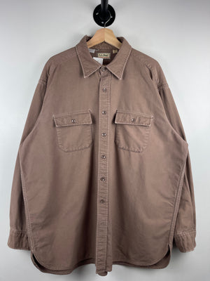 Vintage 90s LL Bean Brown Button Up Long Sleeve Shirt