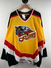 Vintage 90s ECHL SP Cincinnati Cyclones Kalisewicz Yellow Hockey Jersey