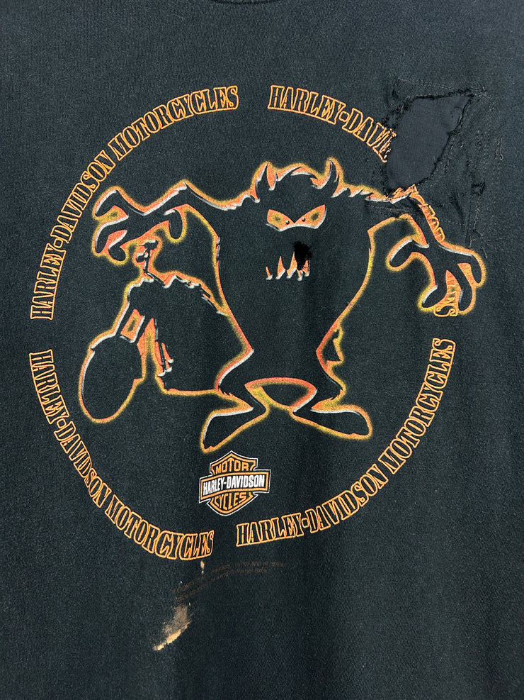 Vintage Harley Davidson Looney Tunes Taz Black Tee