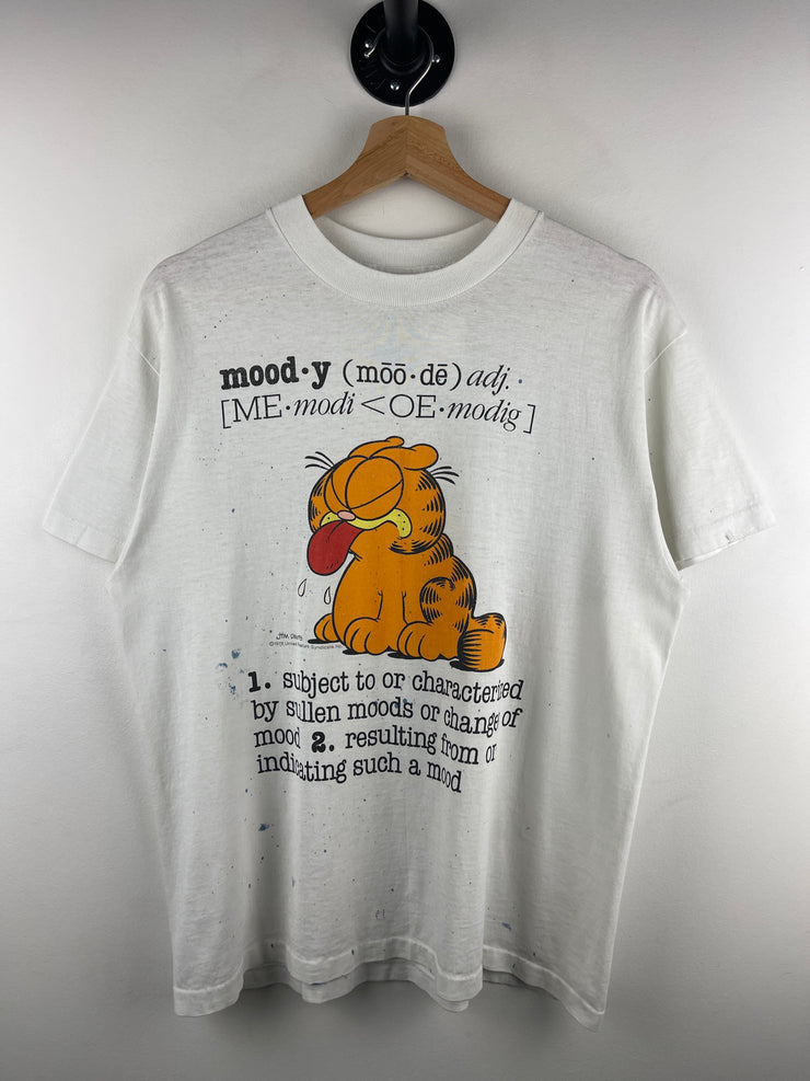 Vintage 90s Garfield Moody White Tee