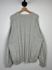 Vintage 90s Van Heusen 3D Grey Knit Sweater