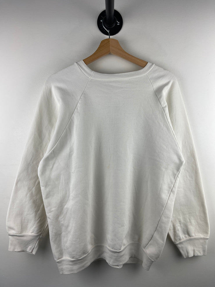 Vintage 80s DELFT Technische Hogeschool Delft Netherlands University White Crewneck