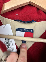 Vintage 90s Tommy Hilfiger Spellout Beige Fleece Lined Jacket