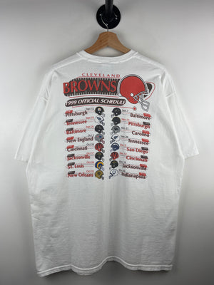 Vintage 90s NFL Pro Player Cleveland Browns Official Schedule White Tee