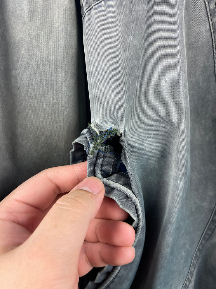 Vintage 90s NFL Los Angeles Raiders Embroidered Faded Silver Nylon Bomber Jacket