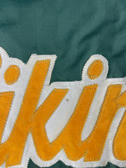 Vintage 80s Vikings Baseball Green Varsity Bomber Jacket