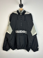 Vintage 90's Starter Raiders Pullover Insulated Hooded Jacket