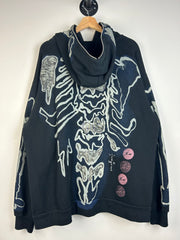 Travis Scott Fragment Skeleton Graffiti Full Zip Up Hoodie