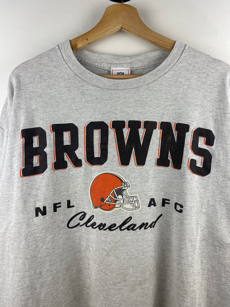 Vintage NFL Cleveland Browns Spellout Grey Tee