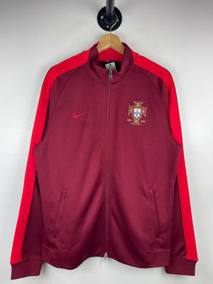 Vintage Nike Portugal Soccer Burgundy Zip Up Track Jacket