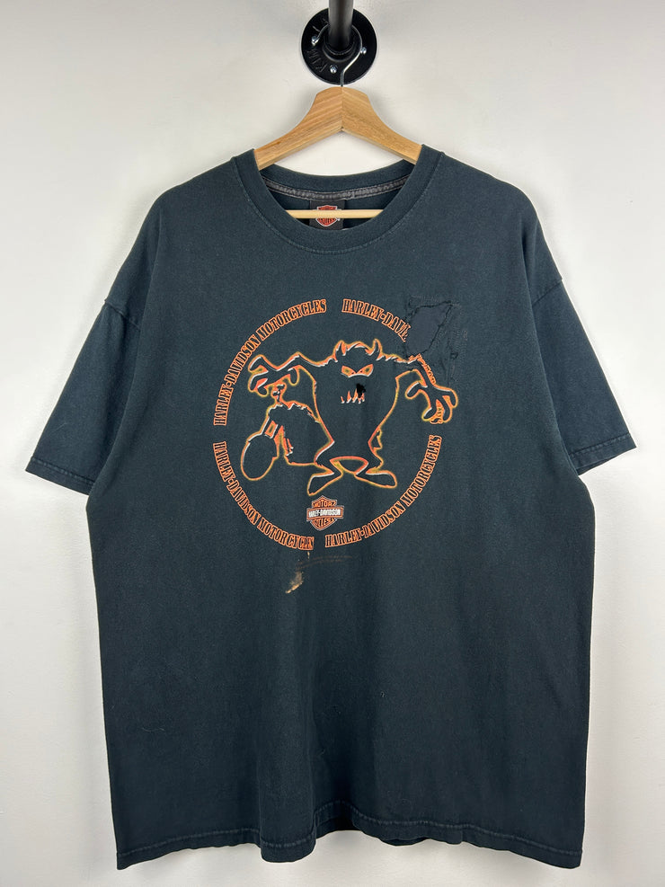 Vintage Harley Davidson Looney Tunes Taz Black Tee