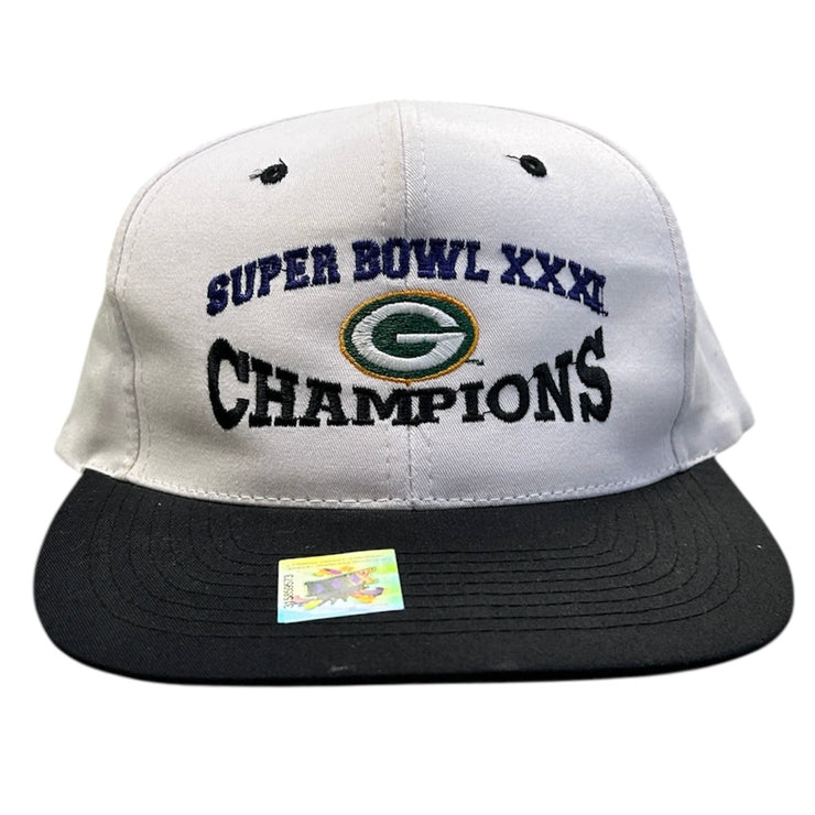 Vintage 90s NFL Green Bay Packers Super Bowl Champions White Snapback Hat