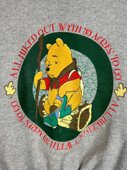 Vintage 90's Winnie The Pooh All Hiked Out Grey Crewneck