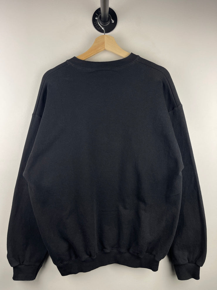 Vintage 90s NBA Logo Athletic All Star Weekend New York Embroidered Black Crewneck