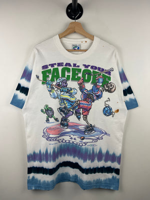 Vintage 90s Liquid Blue Grateful Dead Hockey Steal Your Faceoff Tie Dye Tee