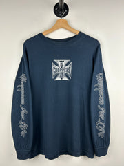 Vintage West Coast Choppers Long Beach Chrome Logo Navy Long Sleeve