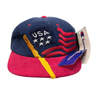 Vintage 90s Champion USA Olympics Flag Snapback Hat